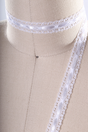 2 Yards Polyester Eyelet Lace With Satin Ribbon Lattice 5/8" Picot Edges/ & Combo/ Fun Sweet Trim
