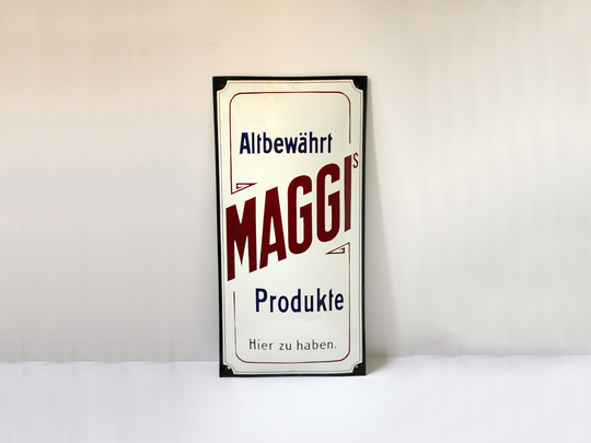 Vintage Enamel Sign 1900S Art Nouveau From Maggi Germany