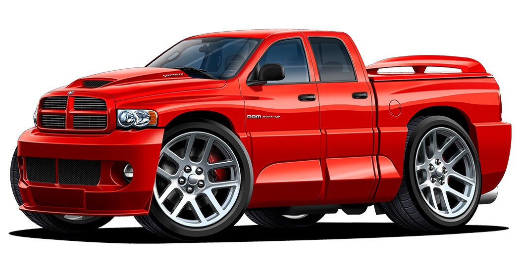 Dodge Ram Srt10 Viper Truck 4 Door Vinyl Sticker Car Christmas Gift Boys Bedroom Man Cave Garage Decor