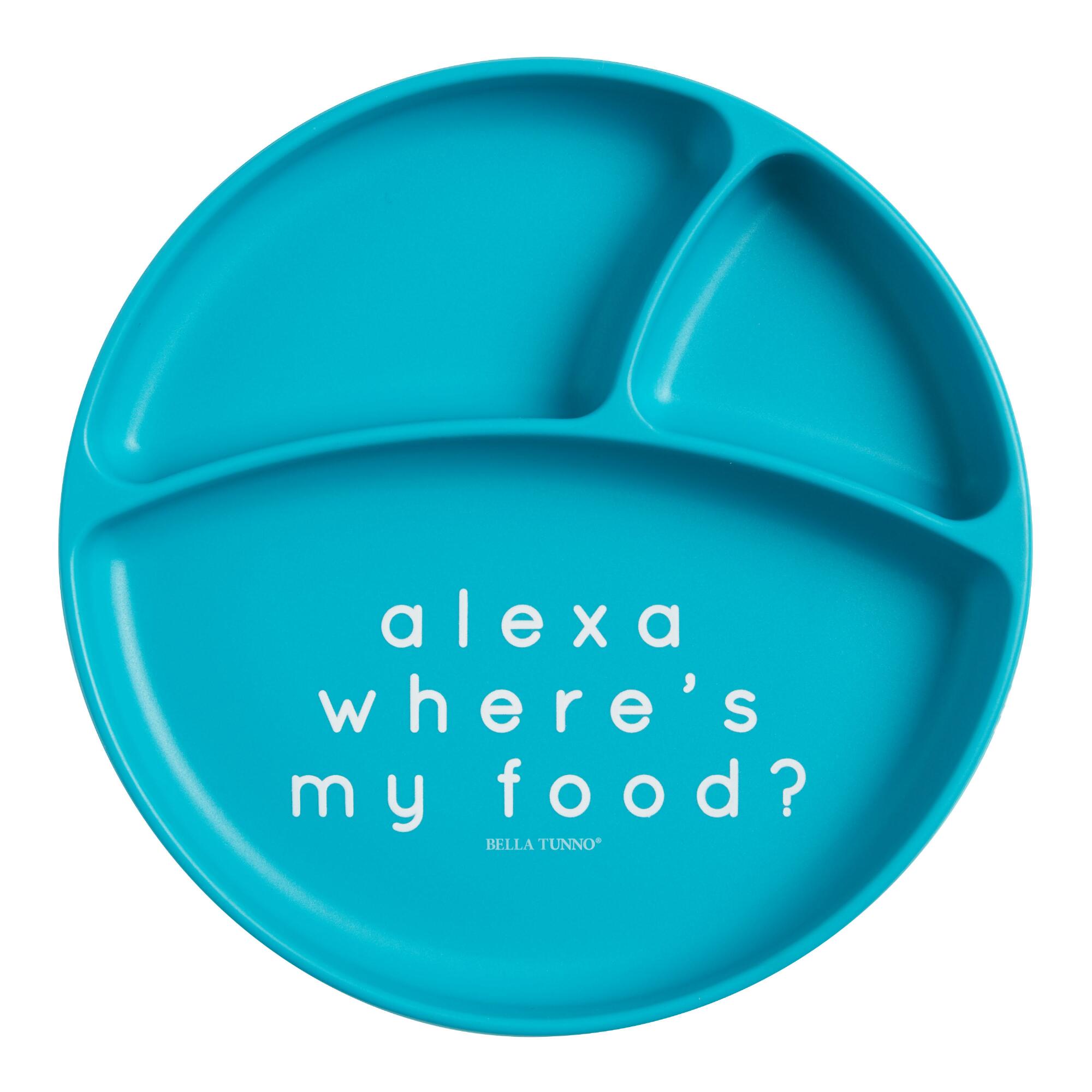 Bella Tunno Teal Blue Silicone Alexa Divided Kids Plate by World Market