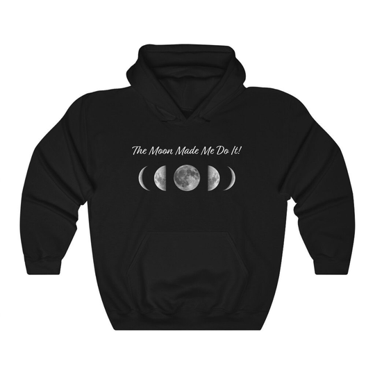 The Moon Made Me Do It Adult Heavy Blend Hooded Sweatshirt | Hoodie Womens Mens Witchy Clothing