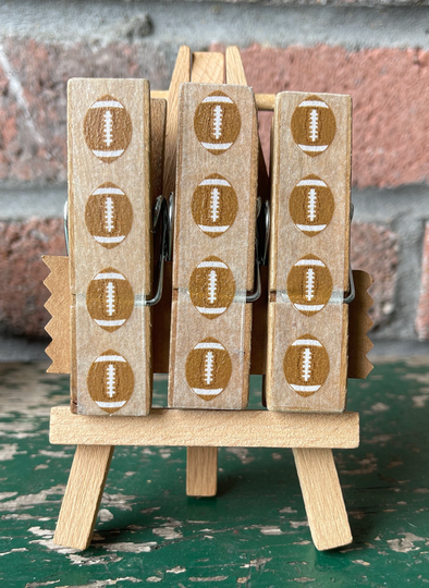 Fall Football Chip Snack Clips Set/3