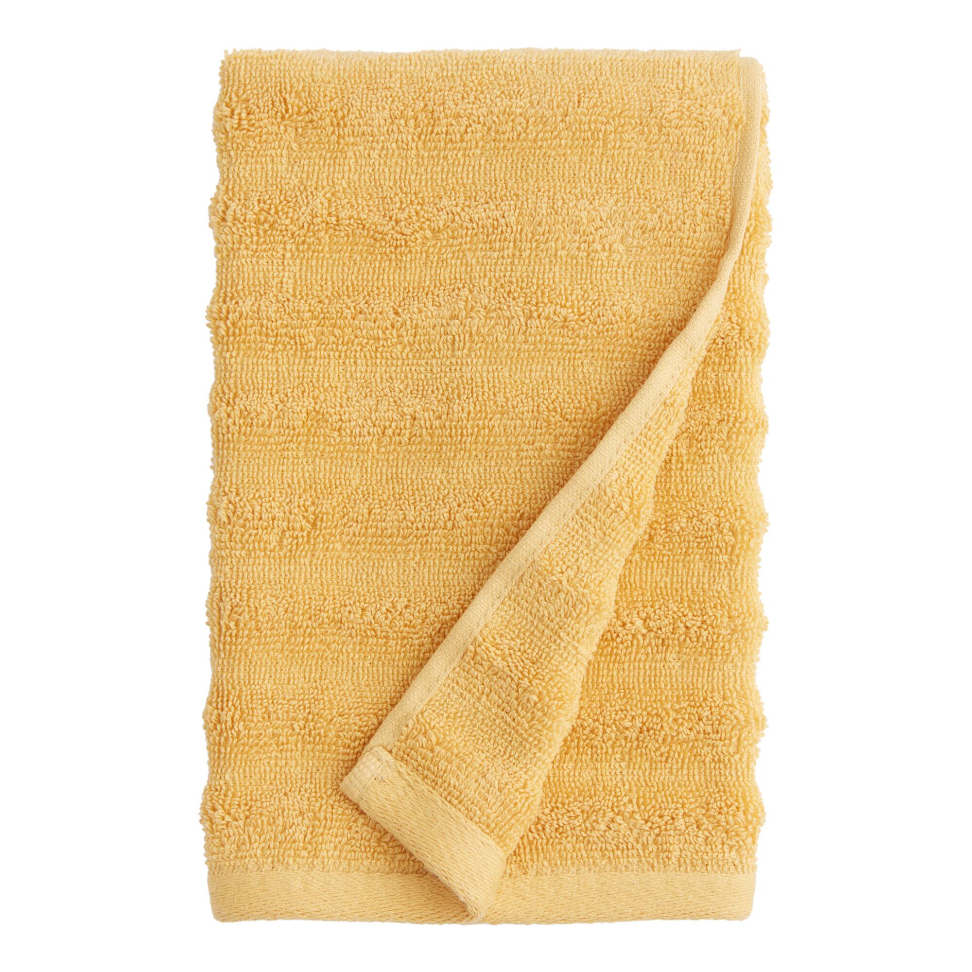 Yellow Ocher Sculpted Wave Hand Towel by World Market