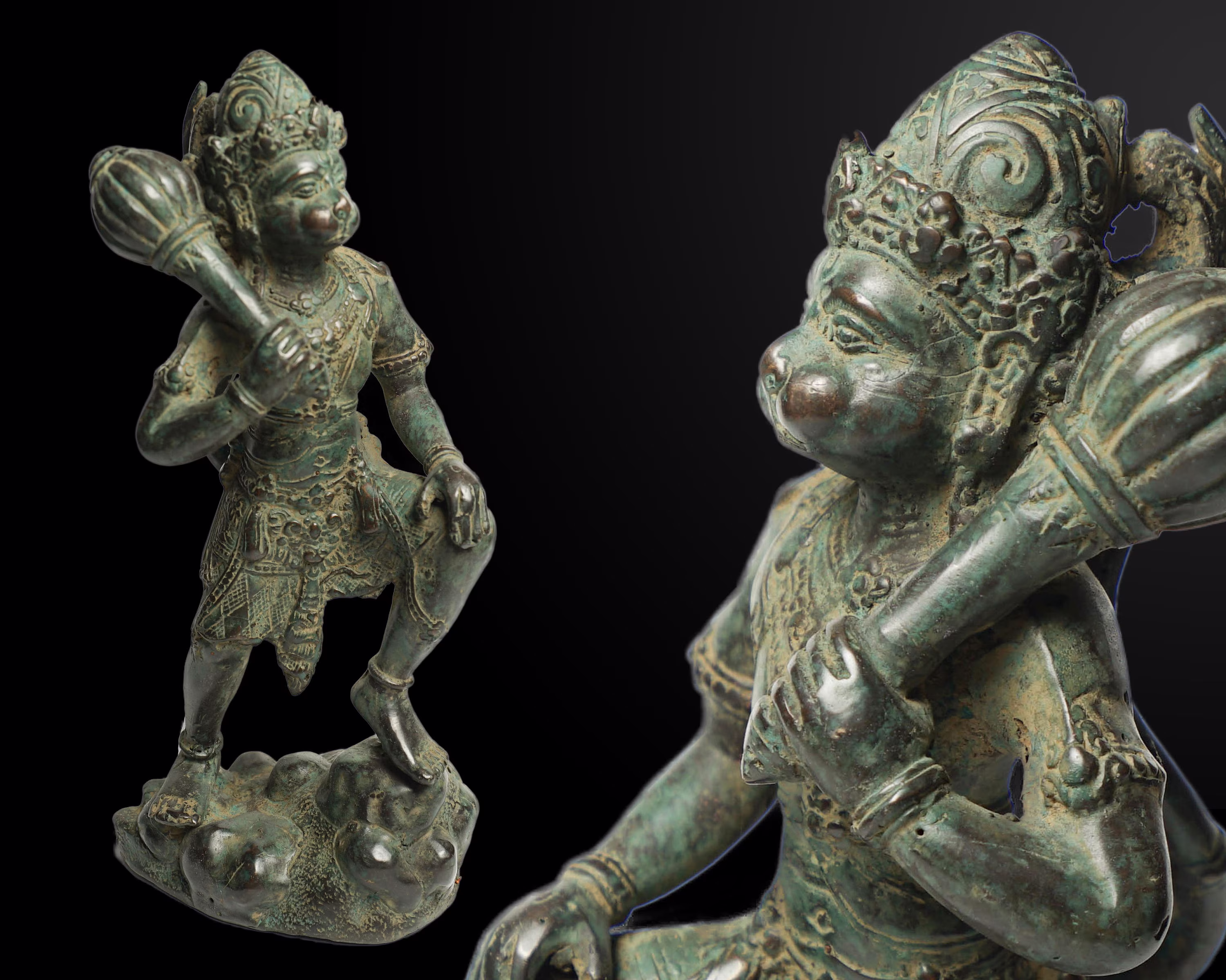 Lord Hanuman Statue 12 Inch/30 cm, Bajrangbali Idol Ram Bhakt Hanuman, Hindu God Of Strength & Power, Cooper