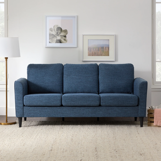 Brookside Clara Modern Navy Polyester/Blend Sofa in Blue | BS0009SOF00NV