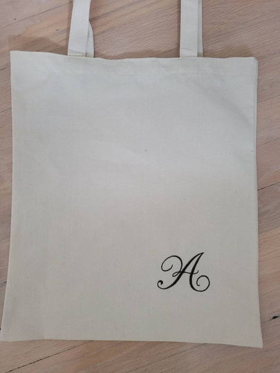 Reusable 100% Cotton Eco-Friendly Tote Bags, Canvas Tote, Blank Wedding Gift, Washable Personalized, Name, Initial Bag