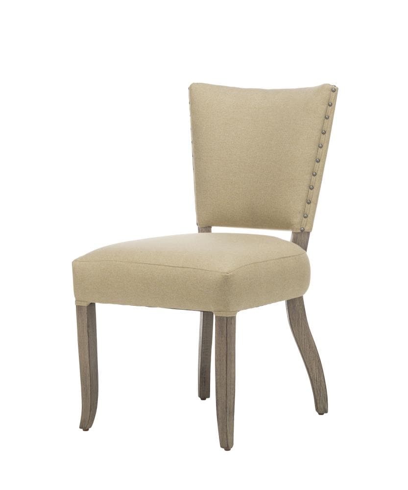 Luxury Living Furniture Contemporary/Modern Polyester/Polyester Blend Upholstered Dining Side Chair (Wood Frame) in Off-White | JL-3818