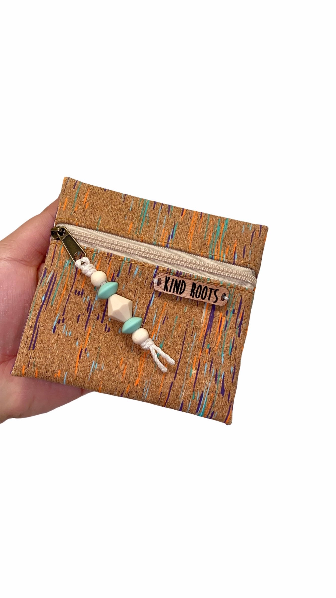 Cork Coin Purse - Boho Gifts For Her Small Bags Silicon Beaded Bag Christmas Gifts
