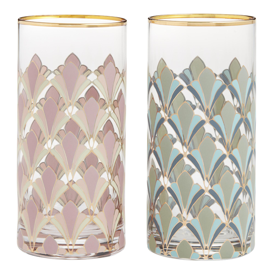 Art Deco Gable Highball Glasses Set of 2: Multi by World Market