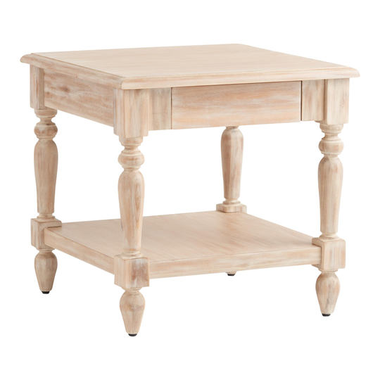 Weathered Natural Wood Everett End Table by World Market