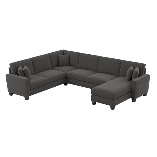 Bush Furniture Stockton Modern Charcoal Gray Herringbone Polyester/Blend Sectional | SNY127SCGH-03K