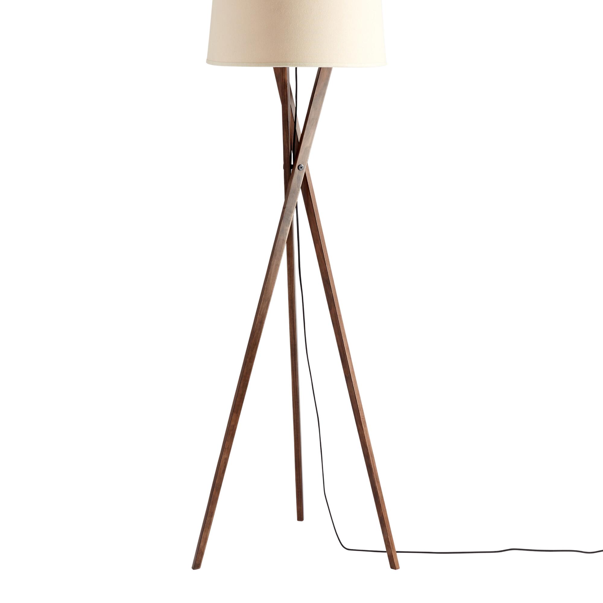 Walnut Wood Tripod Austin Floor Lamp Base by World Market
