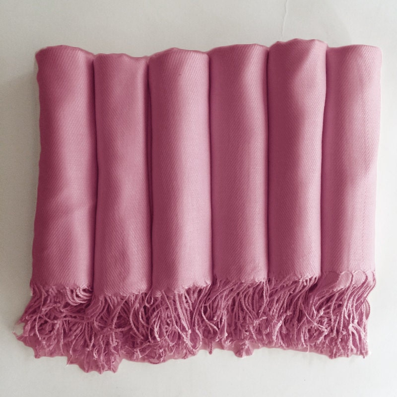 Pashmina Shawl in Mauve Pink - Bridesmaid Gift, Wedding Favor Monogrammable