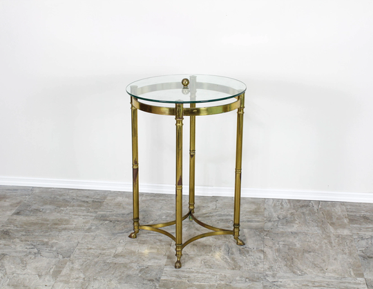 La Barge Side Table, Brass 1960S Pedestal
