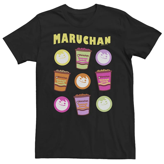 Big & Tall Maruchan Neon Logo And Cup Icon Tee, Men's, Size: 3XL, Black