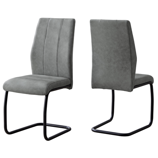 Monarch Specialties Contemporary/Modern Polyester/Polyester Blend Upholstered Dining Side Chair (Metal Frame) in Gray | I 1113