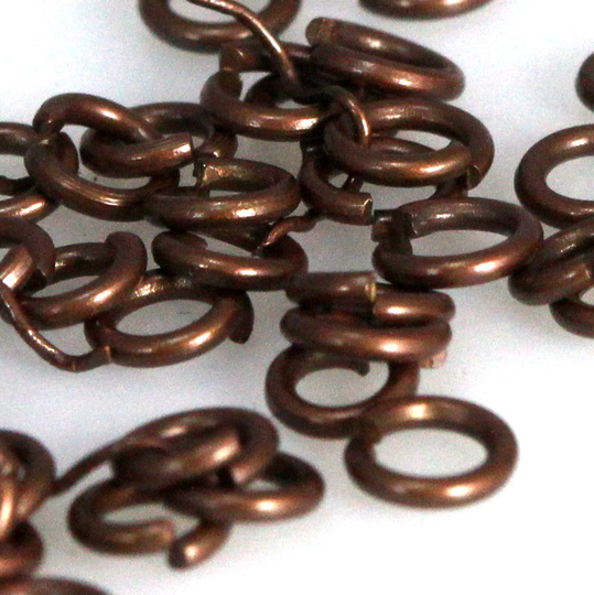 Open Jump Ring 4mm 23 Gauge( 0, 6mm Antique Copper Tone Brass Jumpring 1154