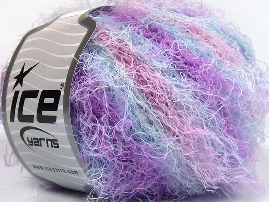 Lilac Pink Blue Modena Viscose 59584 Ice Yarns Soft Striping Wool Blend Eyelash 50 Grams 71 Yards