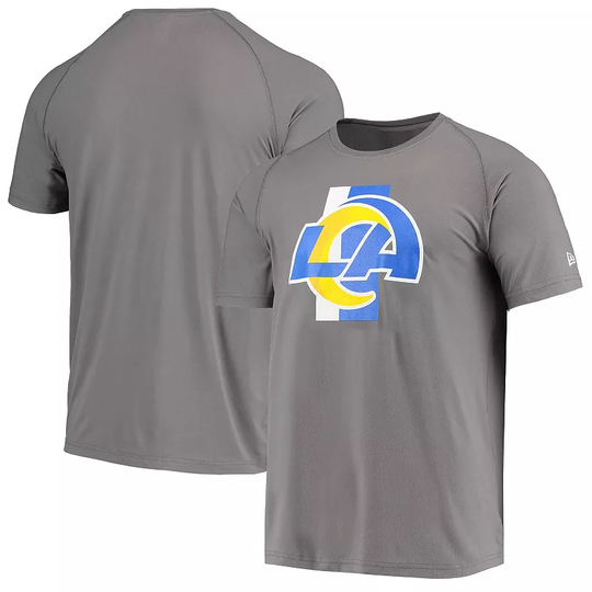 Men's New Era Gray Los Angeles Rams Training Camp Raglan T-Shirt, Size: Small, LAR Grey