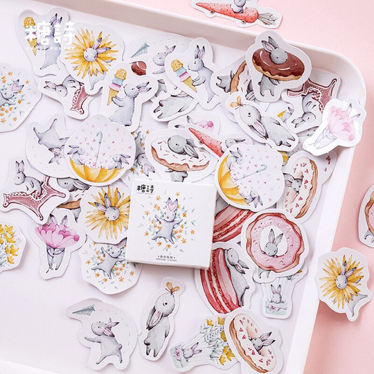 Moon Rabbit Candy Poetry Cartoon Shapes Stickers
