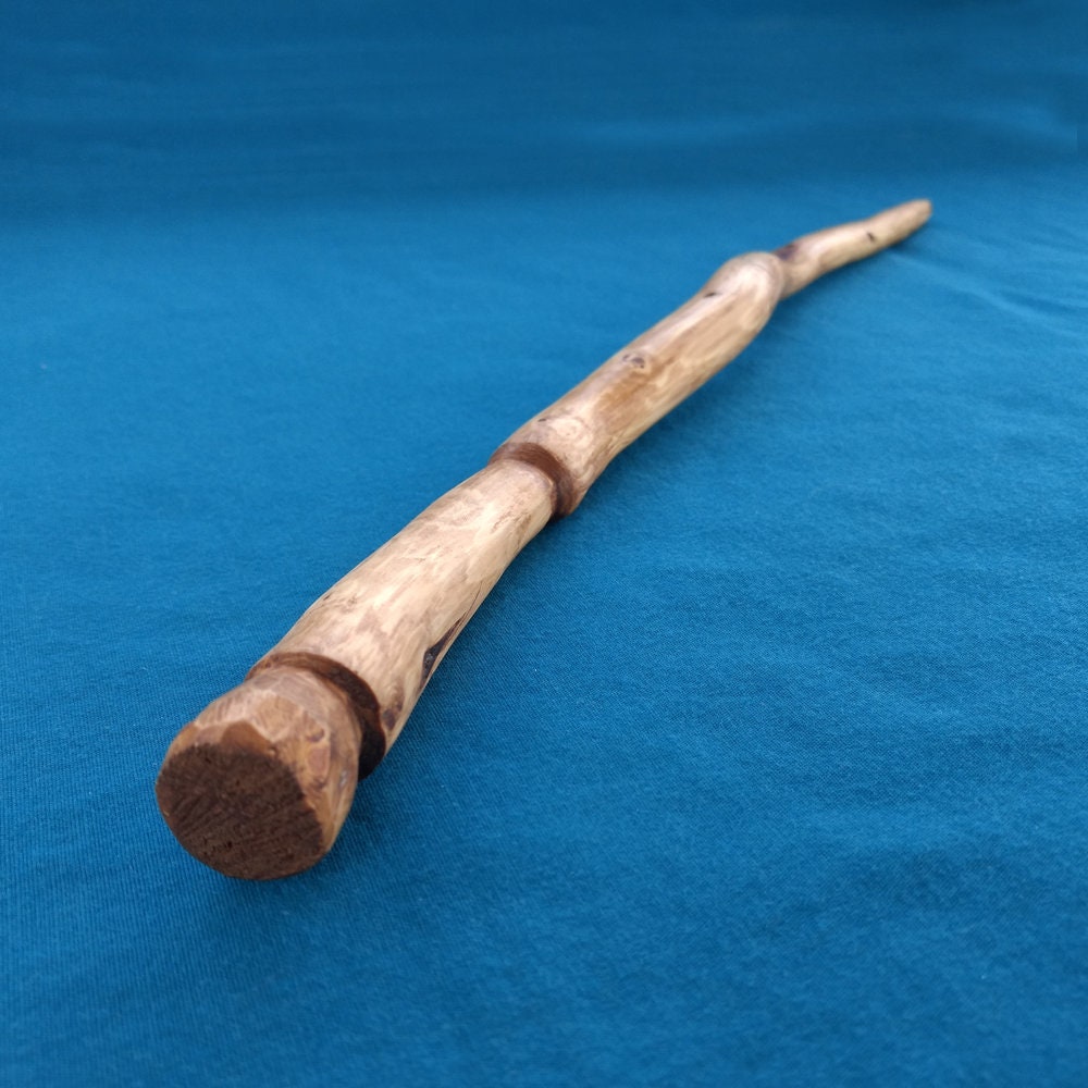 Small 14.25 Juniper Wand, Hand Carved, Larp, Cosplay, Halloween, Magic, Child Pagan, Viking - Made & Carved in The Usa