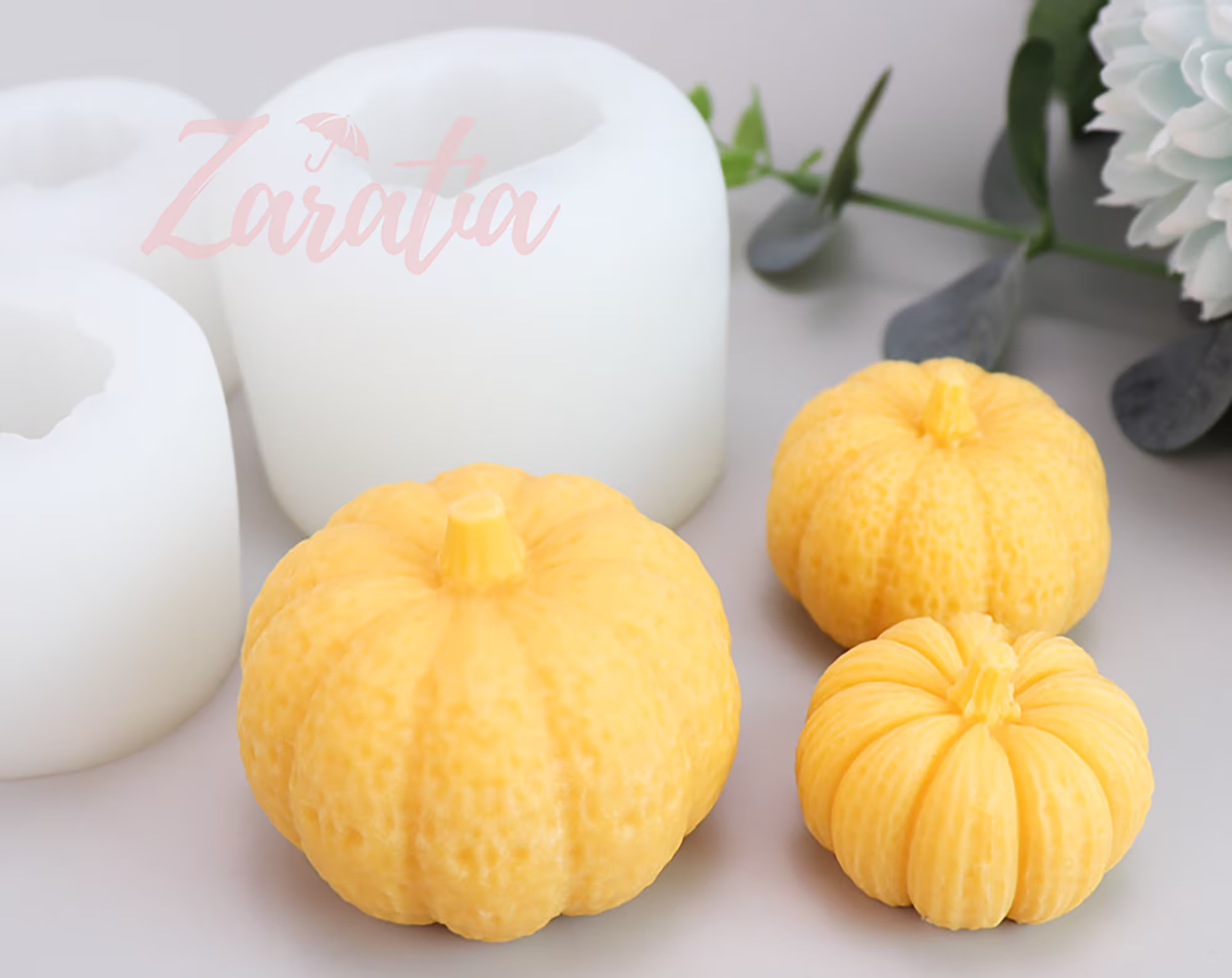 Simulation Pumpkin Resin Mold, 3Size Silicone Cake Candy Fondants Halloween Decoration Mold