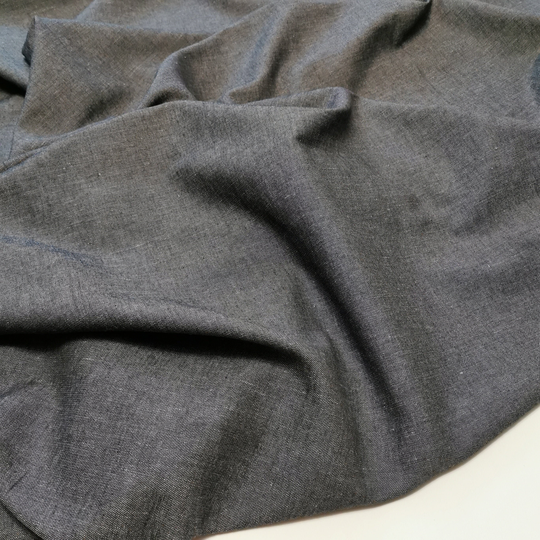 Softened Linen Cotton Wool Blend Fabric, Medium Weight Denim Gray 230 Gsm, Washed Fabric By The Yard, Meter