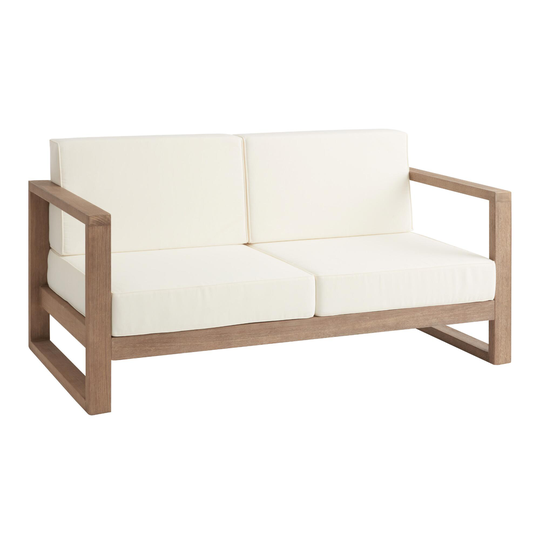 Light Brown Eucalyptus Segovia Outdoor Patio Bench by World Market
