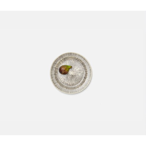 Blue Pheasant Nolan Black Cream Bread Plate, Pack Of 4