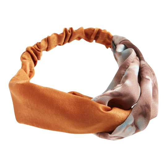 Burnt Orange And Brown Silk Abstract Knotted Headband: Brown/Rust by World Market