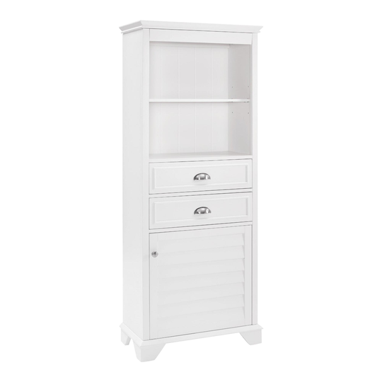 White Wood Maryella Tall Bathroom Cabinet by World Market