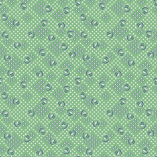 Lori Holt Cook Book Fabric By Riley Blake - Vintage Style Green & White The 1/2 Yard Or Fat Quarter