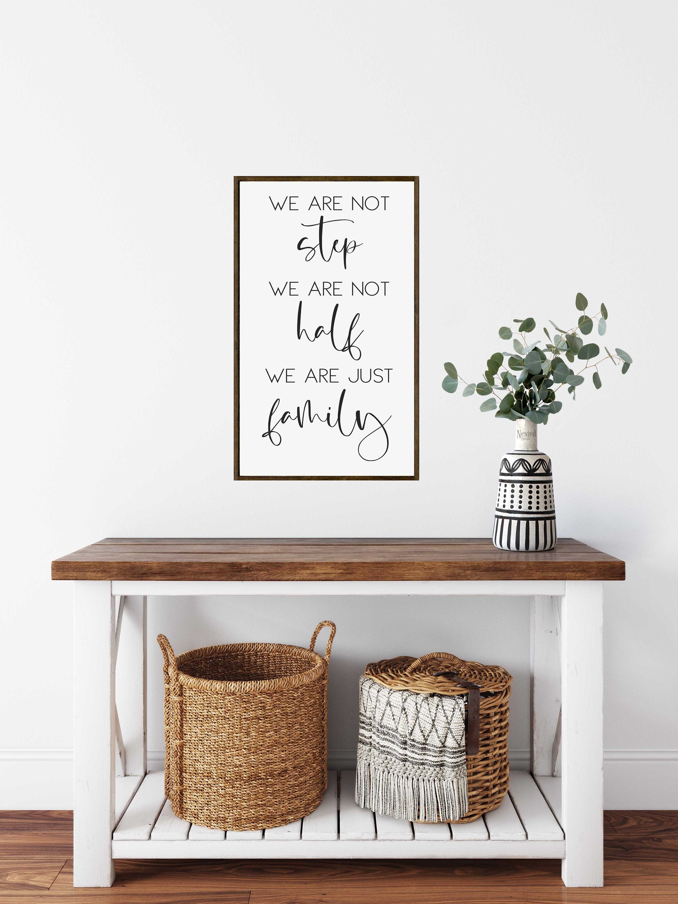 Blended Family Signs-Wall Decor-Wood Sign-Wall Art-Family Signs-Living Room Wall Decor-Blended Quote-Wedding Gift-Wood Framed Sign