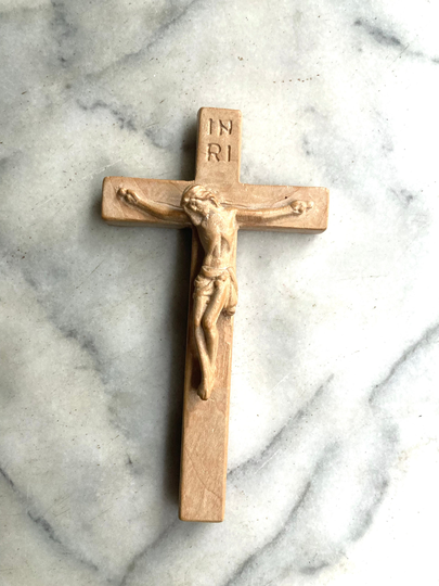 Carved Wooden Crucifix From Italy