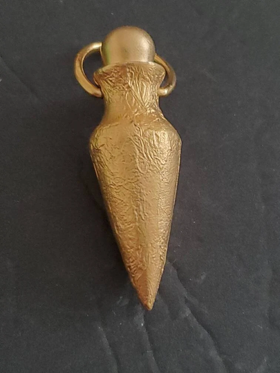 Vintage Egyptian Urn Shaped Perfume Bottle Gold Plated Pendant