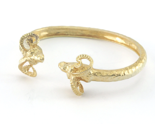 Ram Cuff Bracelet Raw Brass | Adjustable 70mm Inner Size Women X Large Oz4327