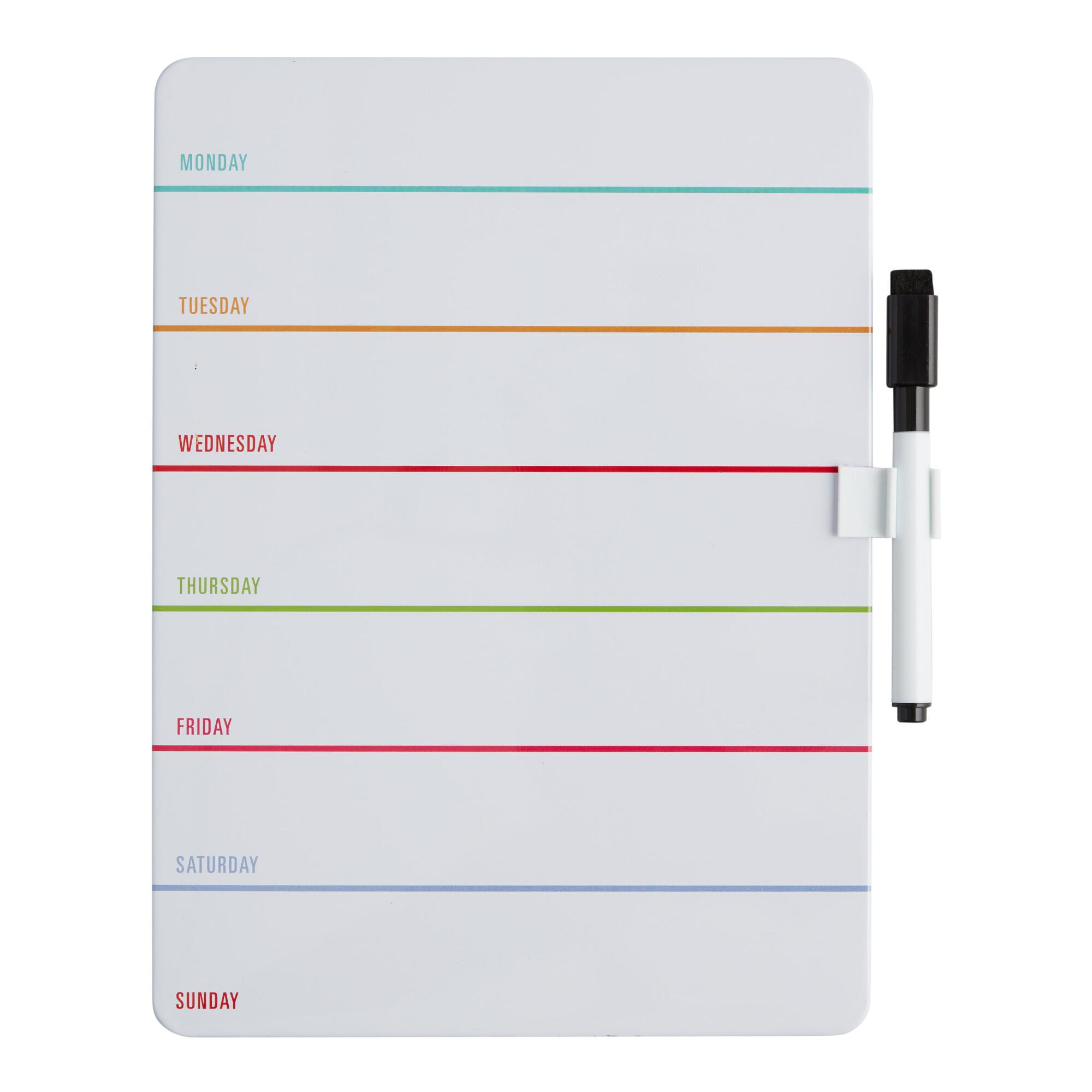 Kikkerland Iridescent Magnetic Dry Erase Weekly Planner: Metallic/Multi - Paper by World Market
