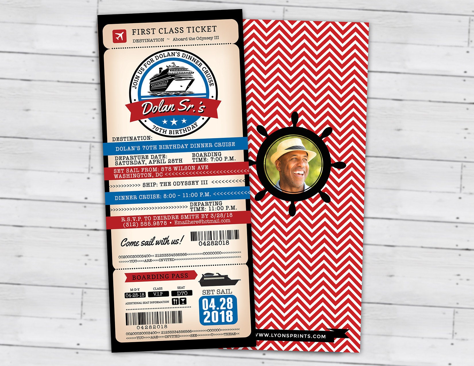 Rock The Boat, Cruise Party, Birthday Invitation , Bon Voyage, Travel, Passport, Dinner Cruise, Invite, Nautical, Digital Files Only