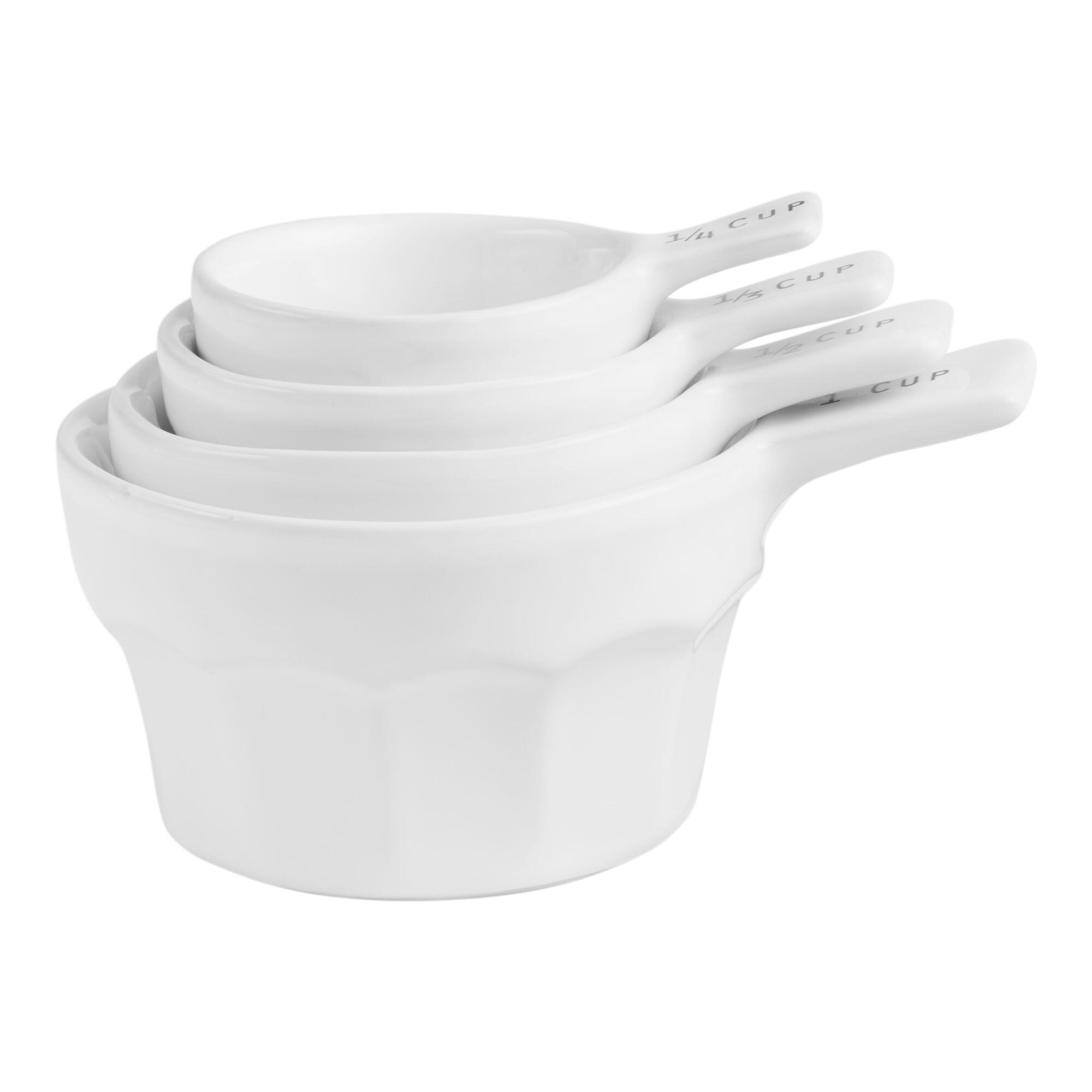 White Ceramic Nesting Measuring Cup Set by World Market