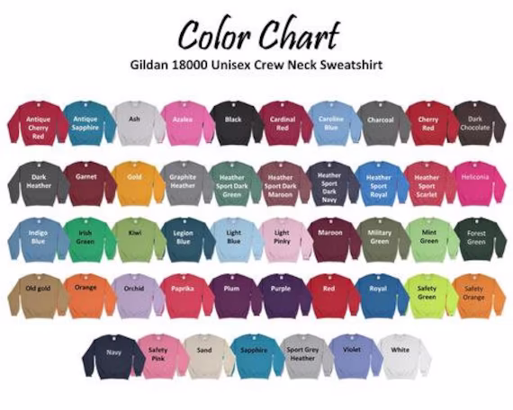Adult Unisex Heavy Blendâ„¢ 8 Oz., 50/50 Fleece Crew/Gildan Pullover Jacket Sublimation Crewneck 50-50 Blend
