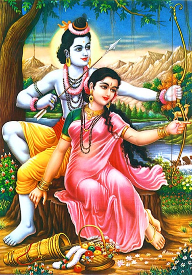 Krishna Sita Ram Forest Poster 12x17" | J7M