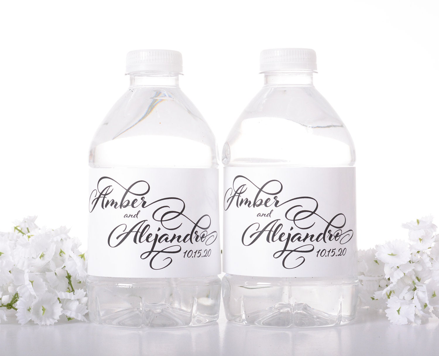 Custom Wedding Stickers, Waterproof Bottle Labels, Water Wraps, Reception Decorations