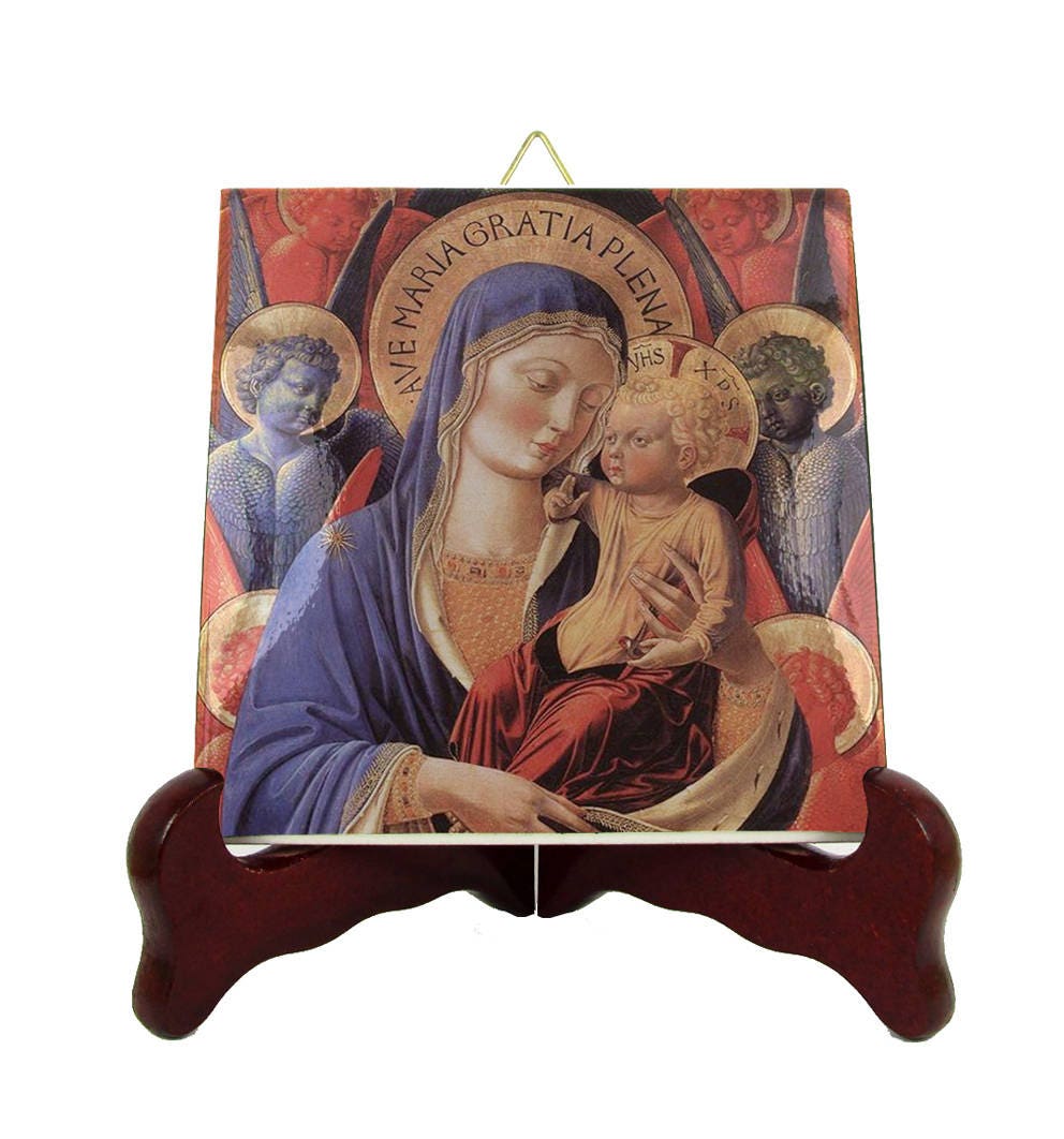 Holy Art - Madonna & Child Religious Icon On Tile Catholic Gifts Virgin Mary Blessed Faith