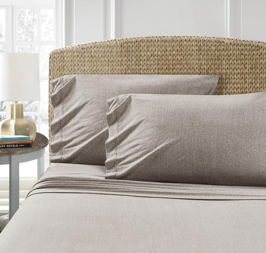 MHF Home MHF Home Cotton Blend Jersey Sheet Set Twin Cotton Blend Taupe 3-Piece Bed Sheet in Brown | M484278
