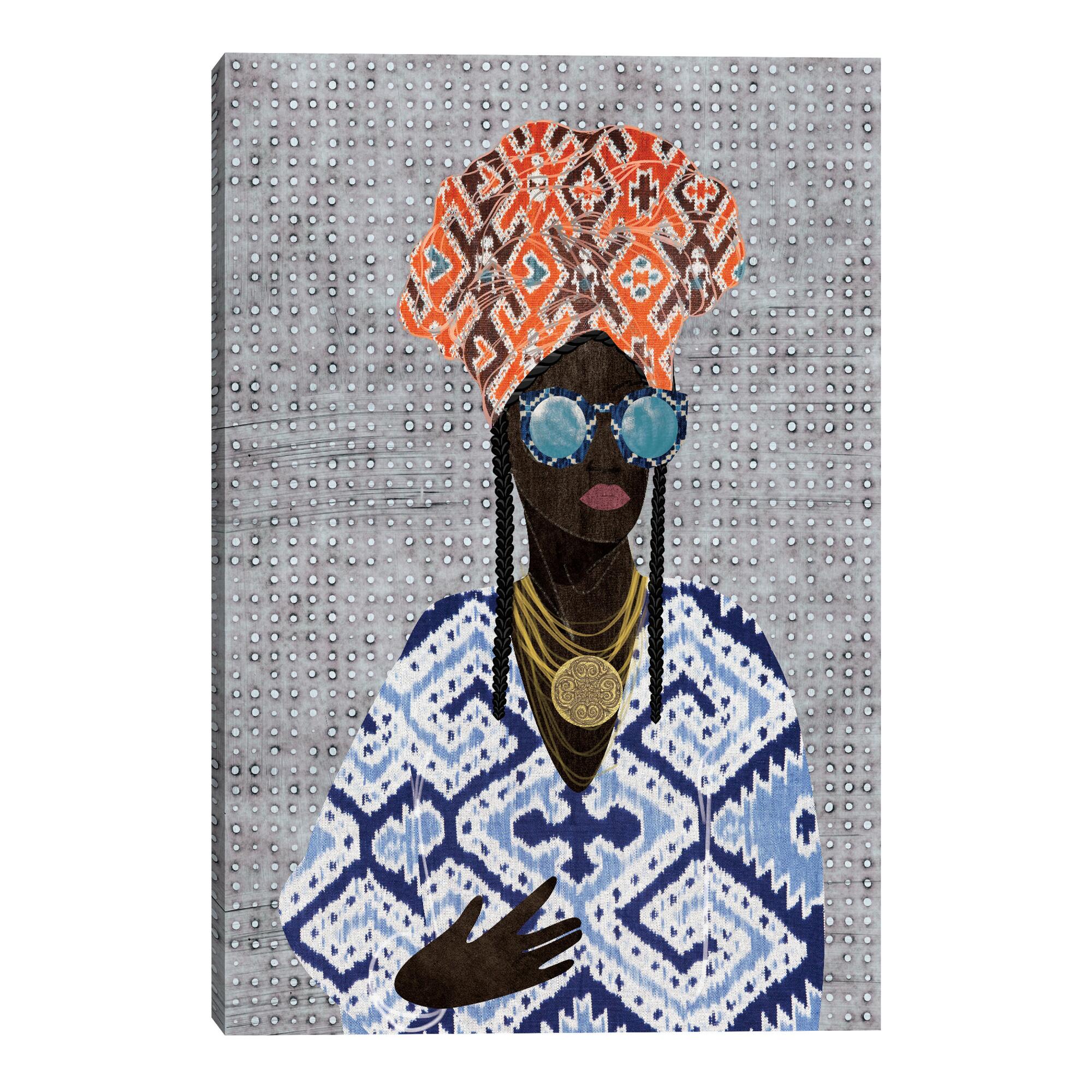 Queen Dots By Nikki Chu Canvas Wall Art: Blue/Gray/Multi by World Market