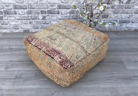 Morocco Vintage Floor Cushion 24''x24'', Moroccan Pouf, Berber Cushion, Pillow