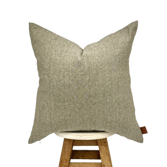 Nadia || Olive Linen Blend Pillow Cover, Neutral Earthy Green Brown, Farmhouse Nuirsery Decor, Accent | 18x18| 20x20 22x22