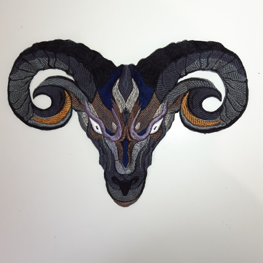 Moks407(P Large Patch Ram - Animal Embroidered
