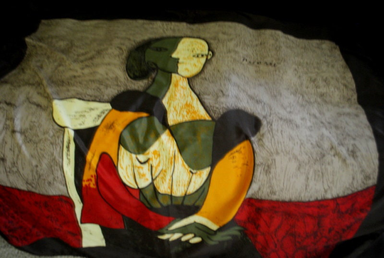 Cubism Vintage 90S, Poly Blend, Oversize | 40, 0"x40, 0" Scarf With A Multi Color Abstract Print Of The Picasso Masterpiece