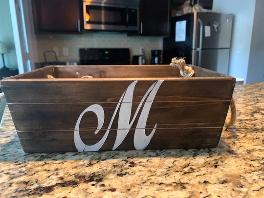 Monogram Wood Box | Rustic Wedding Card Holder Favor Initial Farmhouse Decor